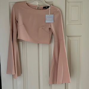 Missguided Nude Bell Sleeves CropTop